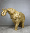 Large Feng Shui Royal Gold Ornate Mandala Design Elephant With Trunk Up Figurine