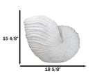 18.5"L White Nautical Marine Ocean Giant Nautilus Sea Shell Decorative Sculpture