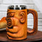 Large Exotic Tropical Hawaiian Luau Party Maori Faux Wooden Tiki Coffee Mug 16oz