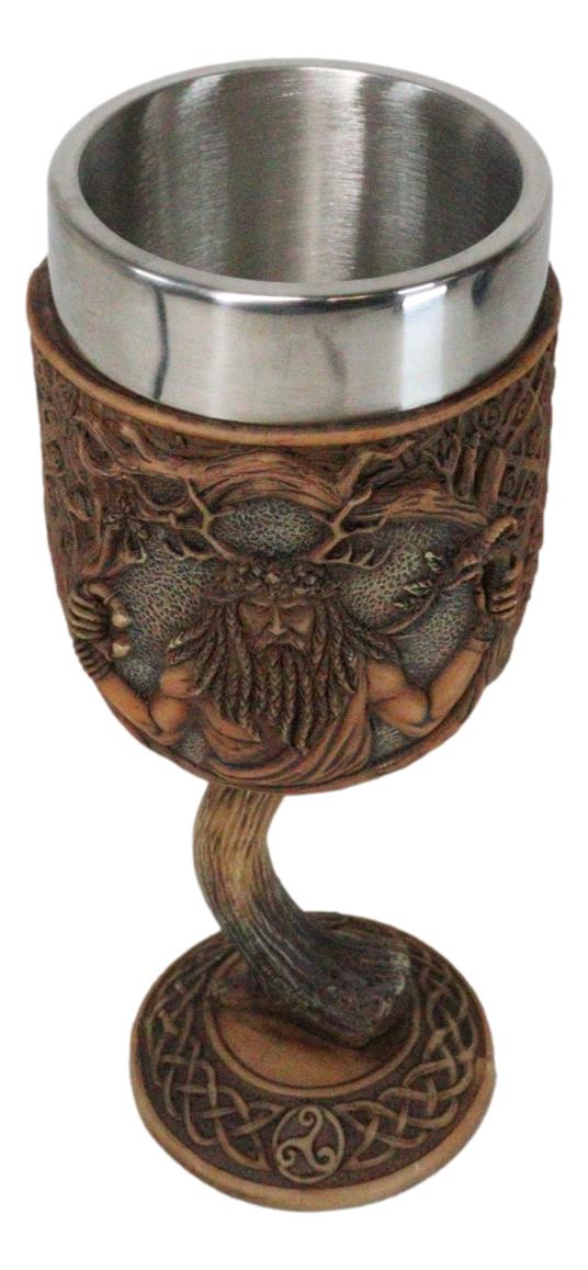 Celtic Horned God Herne Cernunnos With Antlers And Sacred Symbols Wine Goblet