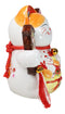 Japanese Lucky Charm White Beckoning Cat Maneki Neko With Waving Arm Figurine 9"