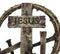 Jesus Cross With Nails And Crown Of Thorns Faux Wood Finish Wall Circle Plaque