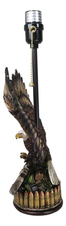 Western Bald Eagle Perching On Crossed Pistols Lone Star Bullets Table Lamp