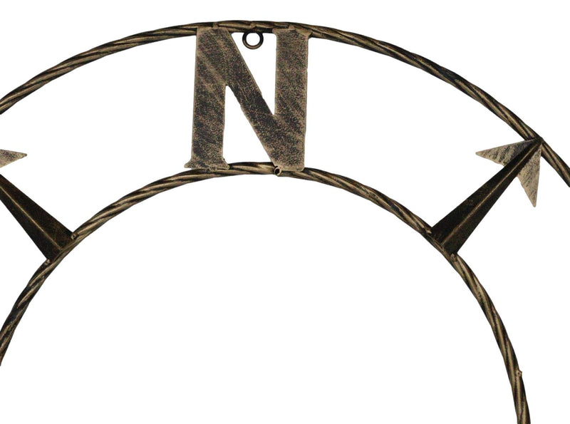 Bison Buffalo with N-S-E-W Compass Cardinal Directions Metal Wall Circle Sign