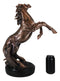 Large 21"H Western Black Beauty Prancing Horse Bronzed Resin Figurine With Base