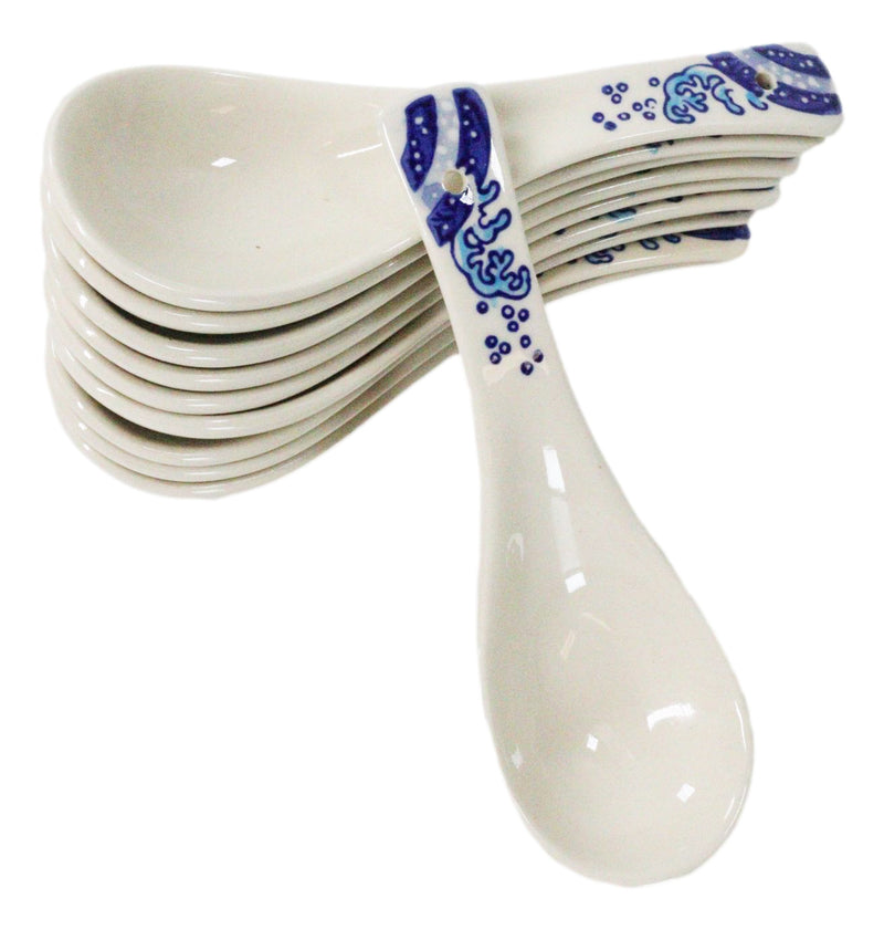 The Great Wave Of Kanagawa Hokusai Porcelain Soup Spoons Pack Of 10