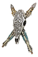 Southwestern Indian Tribal Tooled Tattoo Cow Skull And Crossed Arrows Wall Decor