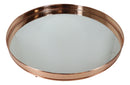 Dining Tabletop Round Metal Serving Platter Mirror Tray Serveware Glam Chic 18"D