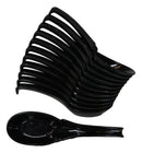 Contemporary Black Melamine Asian Soup Spoons With Ladle Hook & Notch Set Of 12