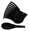 Contemporary Black Melamine Asian Soup Spoons With Ladle Hook & Notch Set Of 12