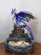 Purple Blue Dragon Perching On Stonewall Castle Ashtray Jewelry Dish Figurine