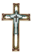 Rustic Western Abstract Jesus Christ The Redeemer Fleur De Lis Wall Cross Decor