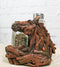 Western Wild And Free Faux Wood Tree Logs Horse Bust Salt Pepper Shakers Holder