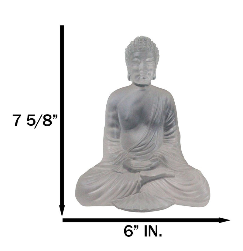 Zen Shakyamuni Buddha Meditating Clear Translucent Acrylic Resin Figurine