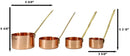 Pack Of 4 Boutique Stainless Steel Copper Brass Finish Stackable Measuring Cups