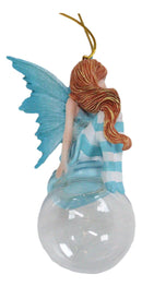 Blue Delphine Bubble Rider Fairy Hanging Ornament Amy Brown Holiday Collection