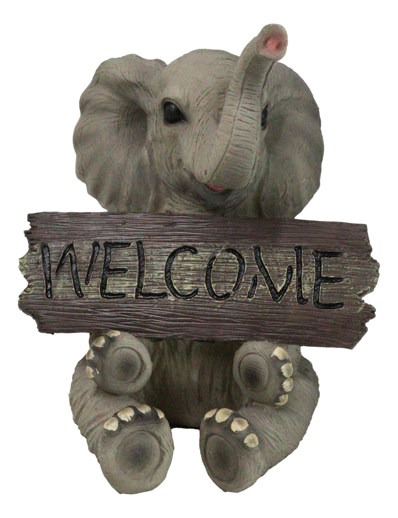 Jungle Wildlife Welcome Safari Savanna Elephant Calf with Trunk Up Figurine