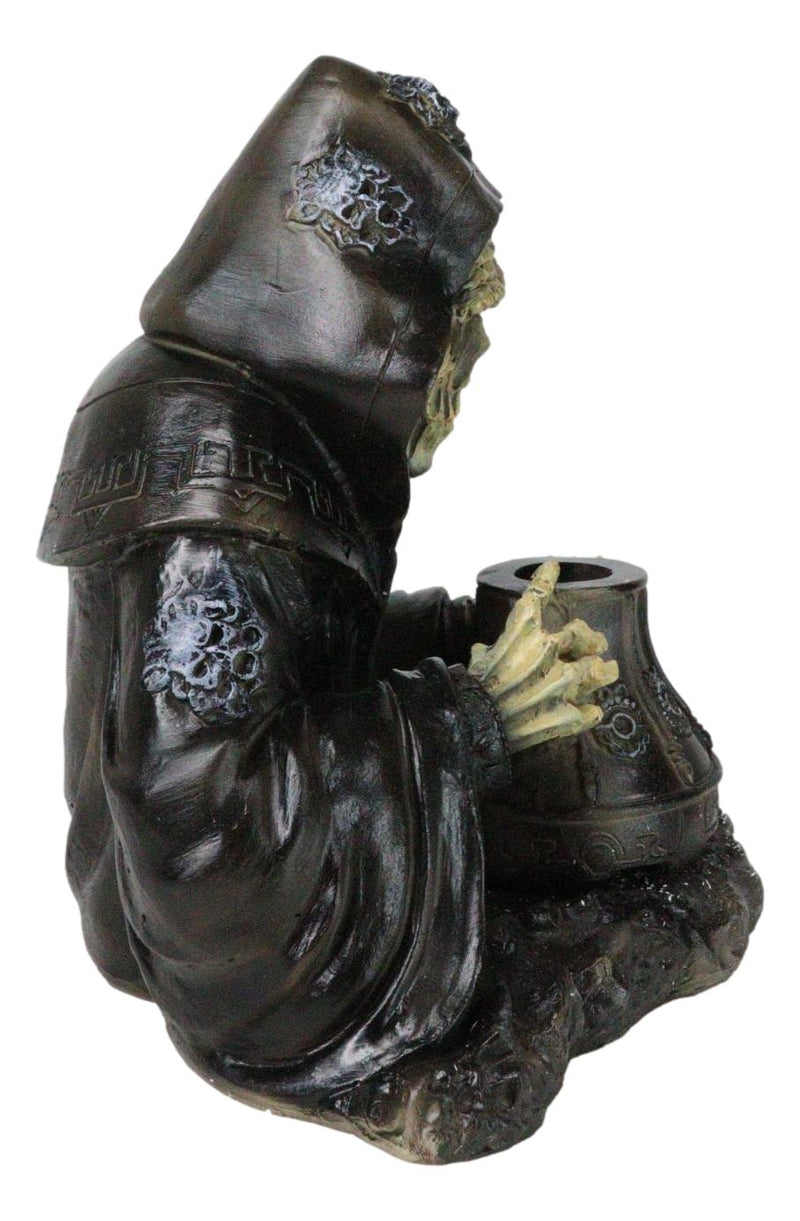 Grim Reaper Skeleton Wizard Chanting Spells Backflow Incense Cone Burner Statue