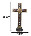 Patriotic United States Army Medallion Flags And Stars Memorial Standing Cross