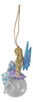 Blue Hyacinth Bubble Rider Fairy Hanging Ornament Amy Brown Holiday Collection