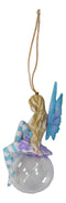 Blue Hyacinth Bubble Rider Fairy Hanging Ornament Amy Brown Holiday Collection