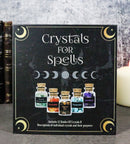 Witchcraft Crystals for Spells Crystal Variety Chip Bottle Set of 12 Book Case