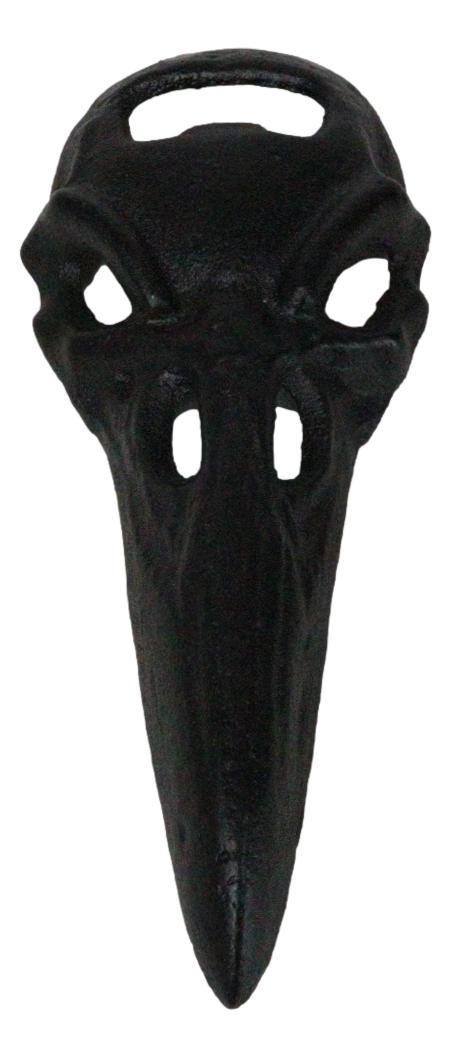 Cast Iron Black Harbinger Of Doom Raven Crow Skull Hand Bottle Cap Opener