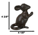 Pack Of 2 Cast Iron Whimsical Standing Mouse Decorative Pen Holder Sculptures