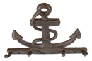 Cast Iron Rustic Sailor Nautical Sea Ship Anchor 4 Pegs Quadruple Wall Hook