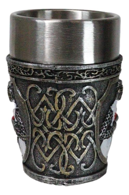 Pack of 4 White Cloak Medieval Templar Crusader Knight Shot Glasses Set of 4