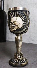 War Dog Steampunk Skeleton Bullet Spiked Mohawk Skull Wine Goblet Chalice Cup