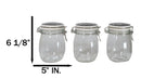 Kitchen Witch Alchemy Apothecary Curses Spells Tricks 6" H Glass Jars 3 Pc Set