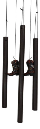 Pack of 2 Western Star Texas State Flag Cowboy Boot Turquoise Cross Wind Chimes