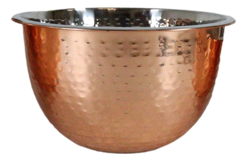 Hammered Stainless Steel Bowls in Copper Finish - Set of 3