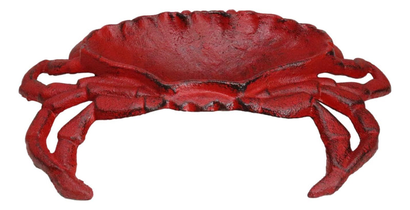 Cast Iron Marine Sea Red King Crab Trinket Coins Jewelry Tray Dish Decor