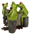 Cheaters' Royal Flush Trio Frogs Playing Poker Card At Gambling Table Figurine