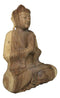 Acacia Wood Large Meditating Buddha Gautama Amitabha In Prayer Statue 21"H