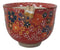 Colorful Spring Flowers Ceramic Donburi Ramen Soup Red Bowl With Chopsticks Set