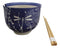 Auspicious Blue Tombo Dragonfly Ceramic Donburi Ramen Bowl With Chopsticks Set