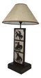 Rustic Western Cowboy Giddy Up Horse Wood And Metal Bedside Desktop Table Lamp