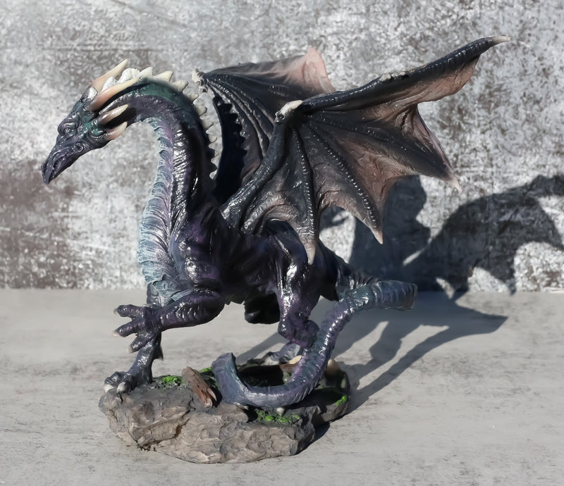 Black Shadow Night Dragon Figurine Dream Weaver Legendary Creature Sculpture