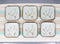 Set Of 6 Sakura Cherry Blossoms Japanese Porcelain Appetizer Salad Square Plates