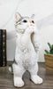 Realistic Begging Feline Shorthair Calico Cat Kitten Figurine With Glass Eyes