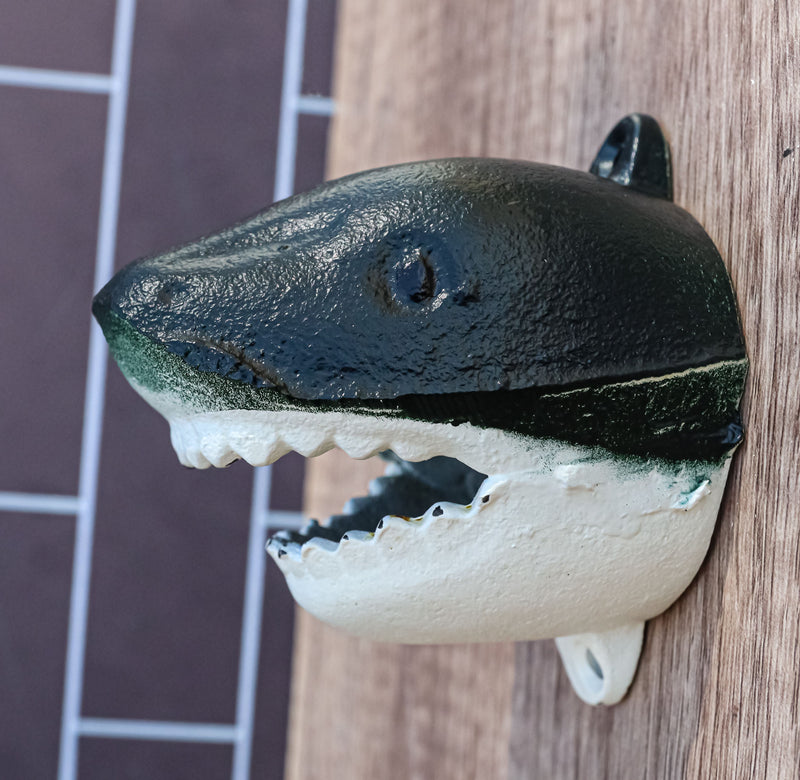 Cast Iron Nautical Marine Great White Shark Meg Fish Wall Bottle Cap Opener