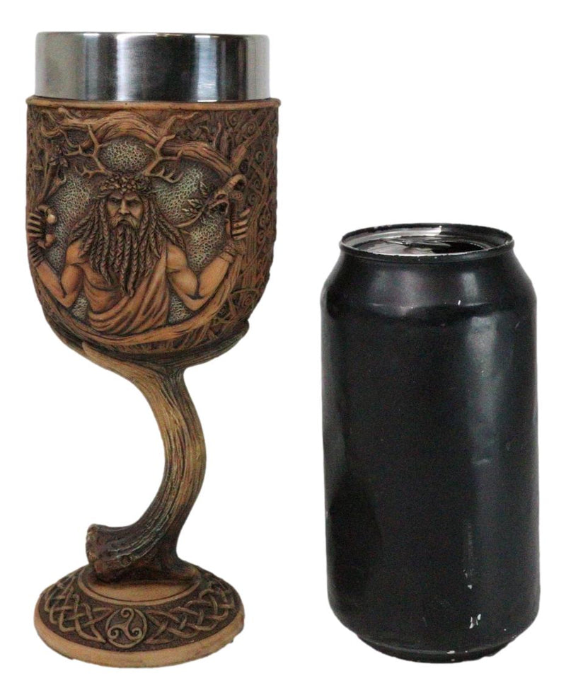 Celtic Horned God Herne Cernunnos With Antlers And Sacred Symbols Wine Goblet