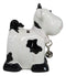 Whimsical Holstein Bovine Cow with Collar Bell Money Coin Savings Piggy Bank