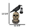 Ebros Edgar Corvus Raven Perching On Rose Skull Statue With Solar LED Lantern Light