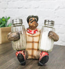 Rustic Western Cowboy Sea Turtle Hugging Salt And Pepper Shakers Holder Figurine