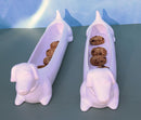 Pack Of 2 Dachshund Dog White Ceramic Serving Platter Plate Cracker Dish Trays