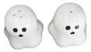 Halloween Gothic Spooky White Cloaked Ghosts Ceramic Salt And Pepper Shakers Set